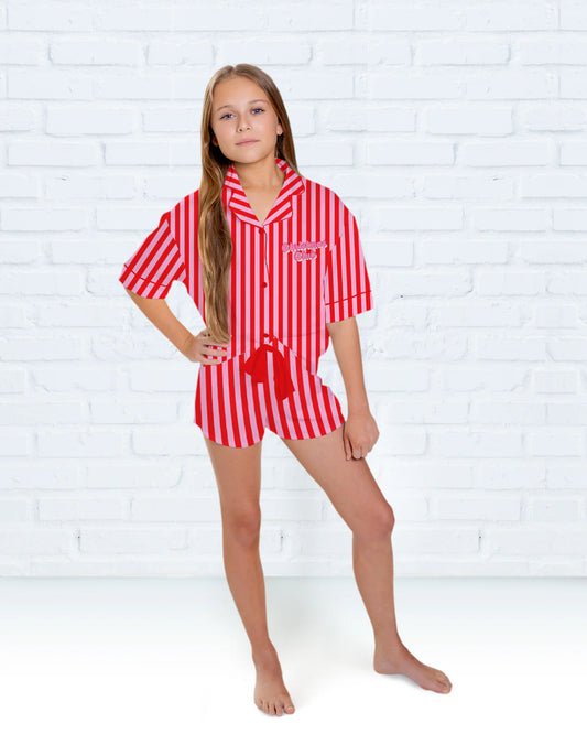 Kids Silky Christmas Club Short Sleeve Short Set