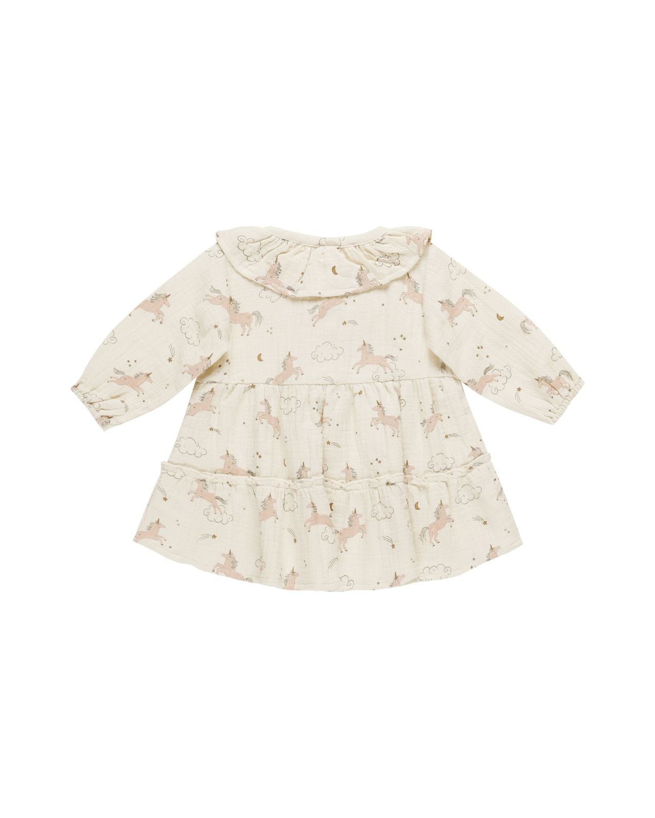 Quincy Mae Ruffle Collar Button Dress Unicorns