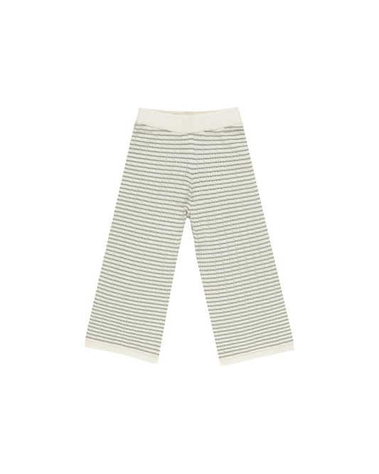 Rylee + Cru Knit Wide Leg Pant Sage Stripe