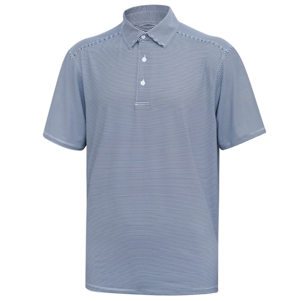 Meripex Polo Shirt in Micro Navy/White Stripes