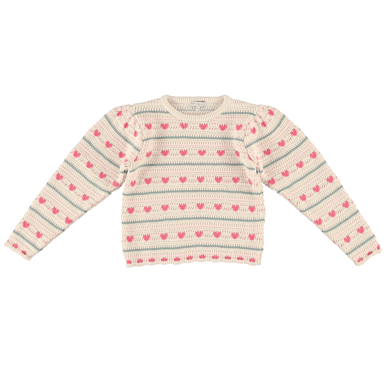 Bebe Organic Josie Sweater Heart Knit