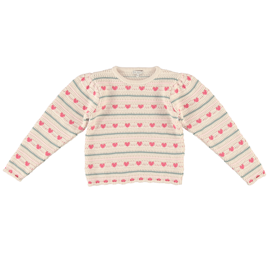 Bebe Organic Josie Sweater Heart Knit