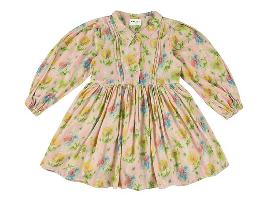 Morley Robin GIrls Dress with Pleats Rose
