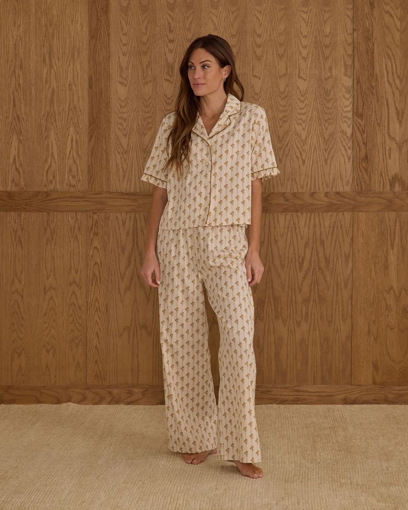 Rylee + Cru Women'sWoven Pajama Set Golden Bloom