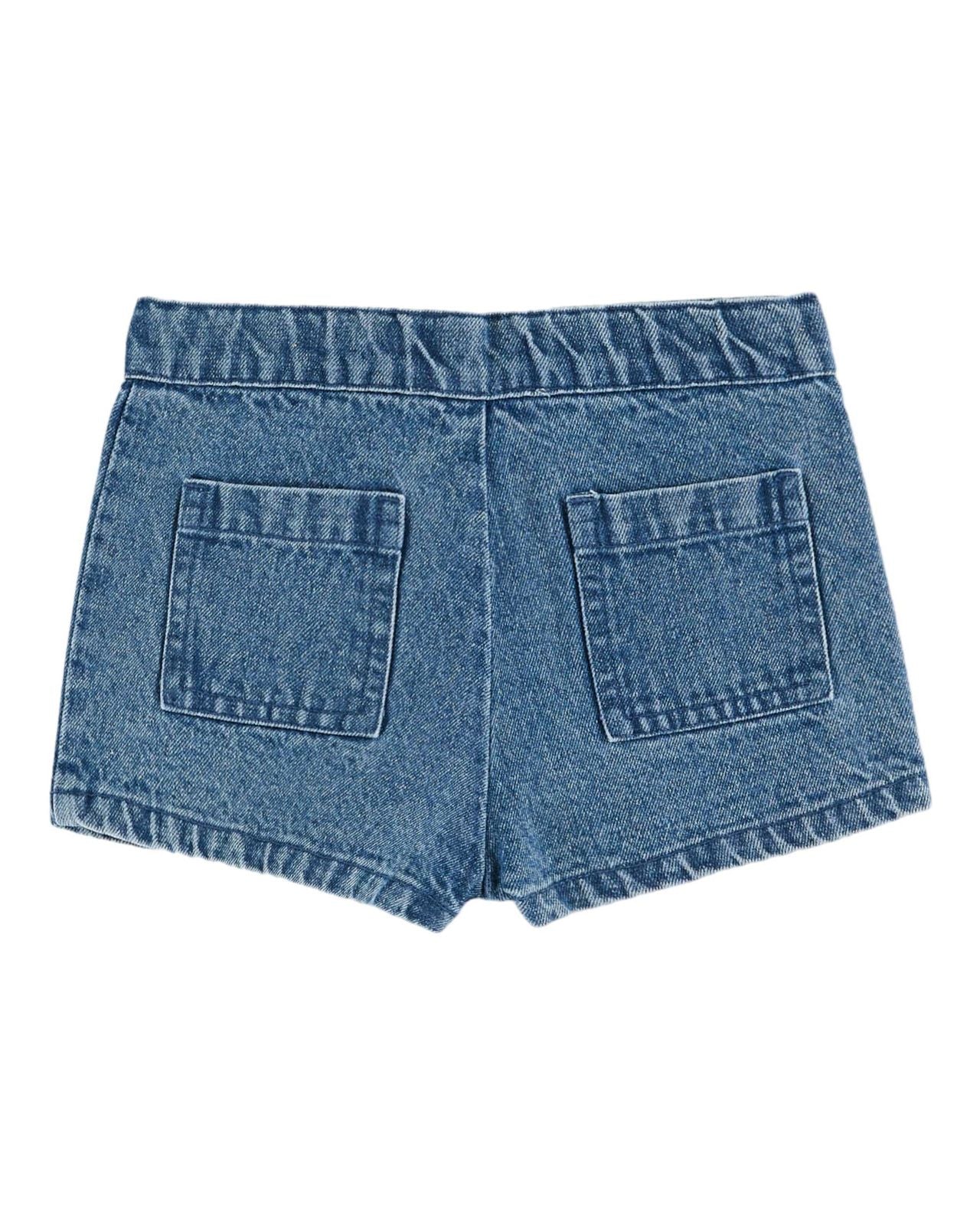 Emile et Ida Denim Flower Pocket Shorts Denim