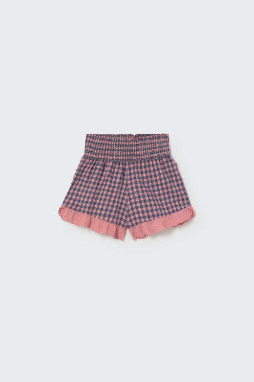 My Little Cozmo Gingham Flannel Shorts Rose Tea