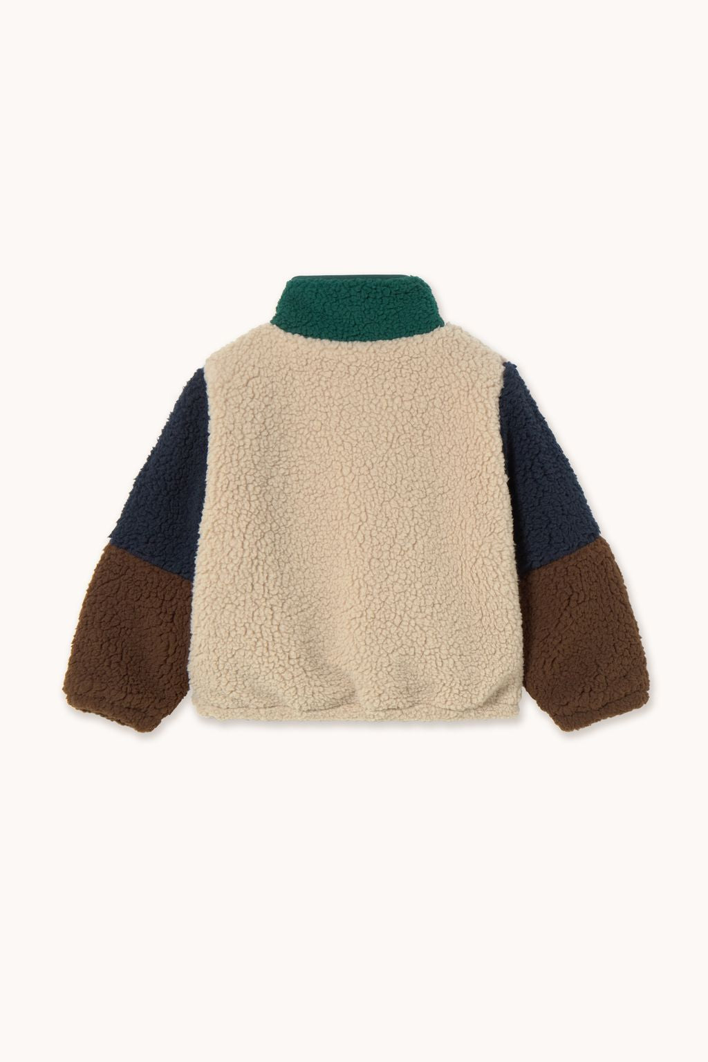 Tiny Cottons Color Block Polar Sherpa Jacket Dark Green