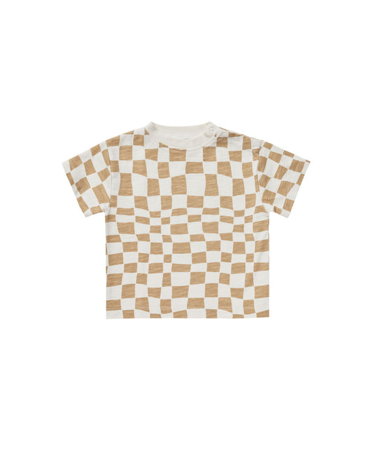 Rylee + Cru Relaxed Tee Sand Check