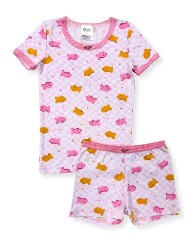 Esme Girls SS Top and Shorts Pajama Set