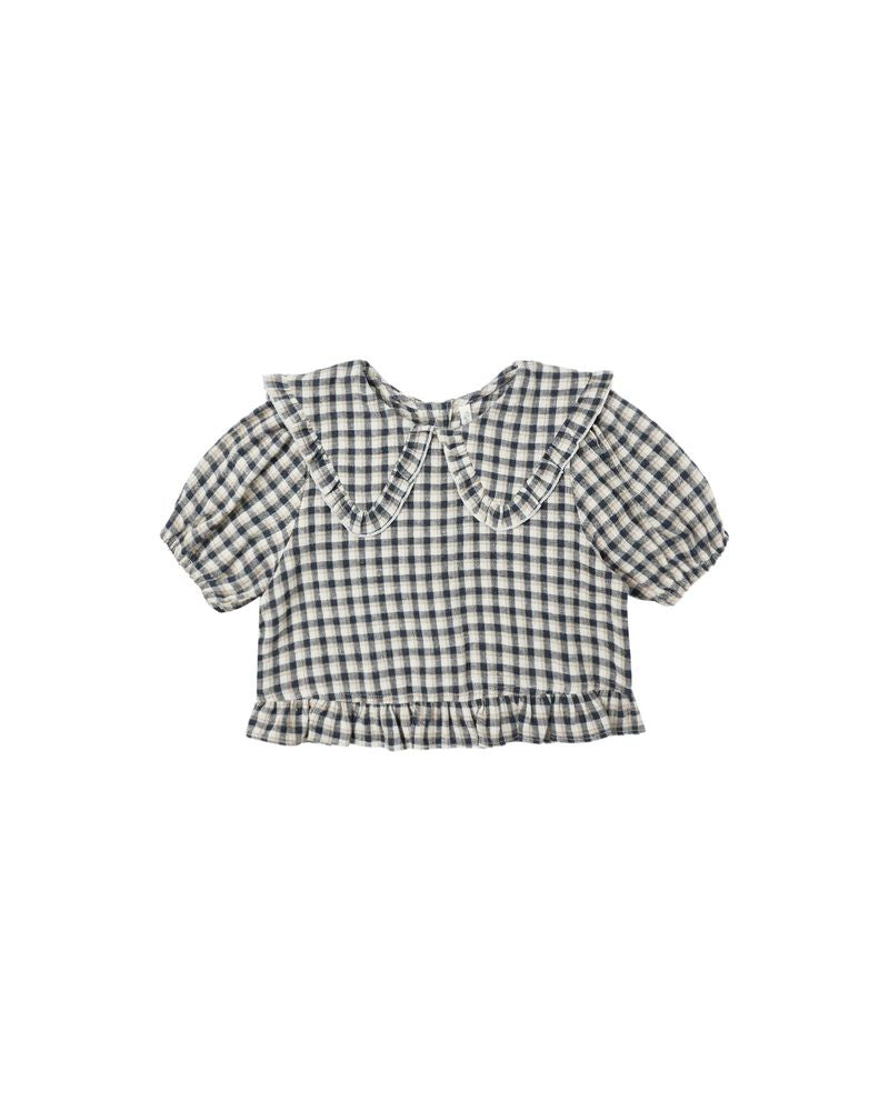 Rylee + Cru Prairie Blouse Navy Check