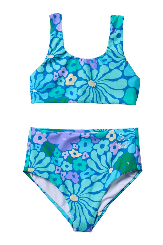 Seaesta Surf Fleurs Two Piece Swimsuit - Aqua