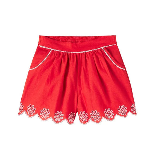Stella McCartney Girls Embroidered Linen Shorts