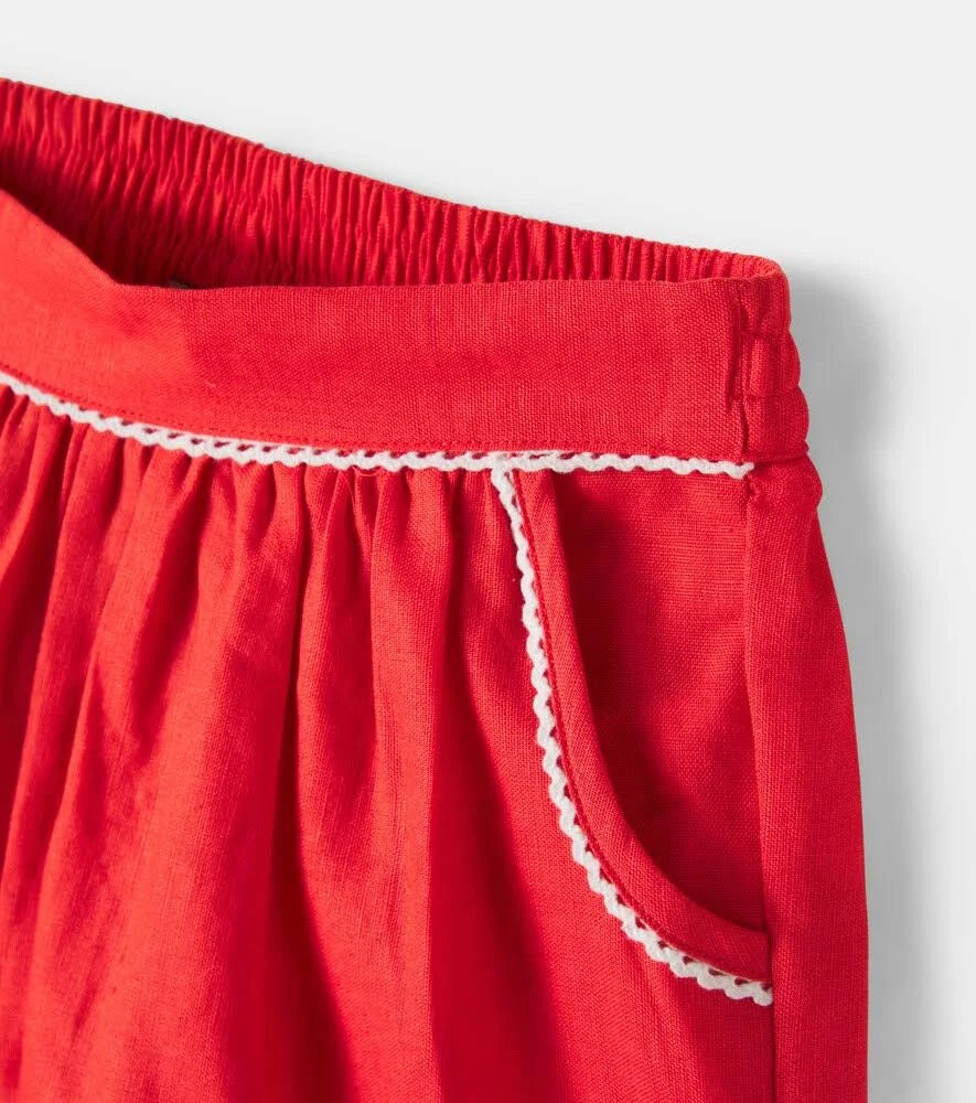 Stella McCartney Girls Embroidered Linen Shorts