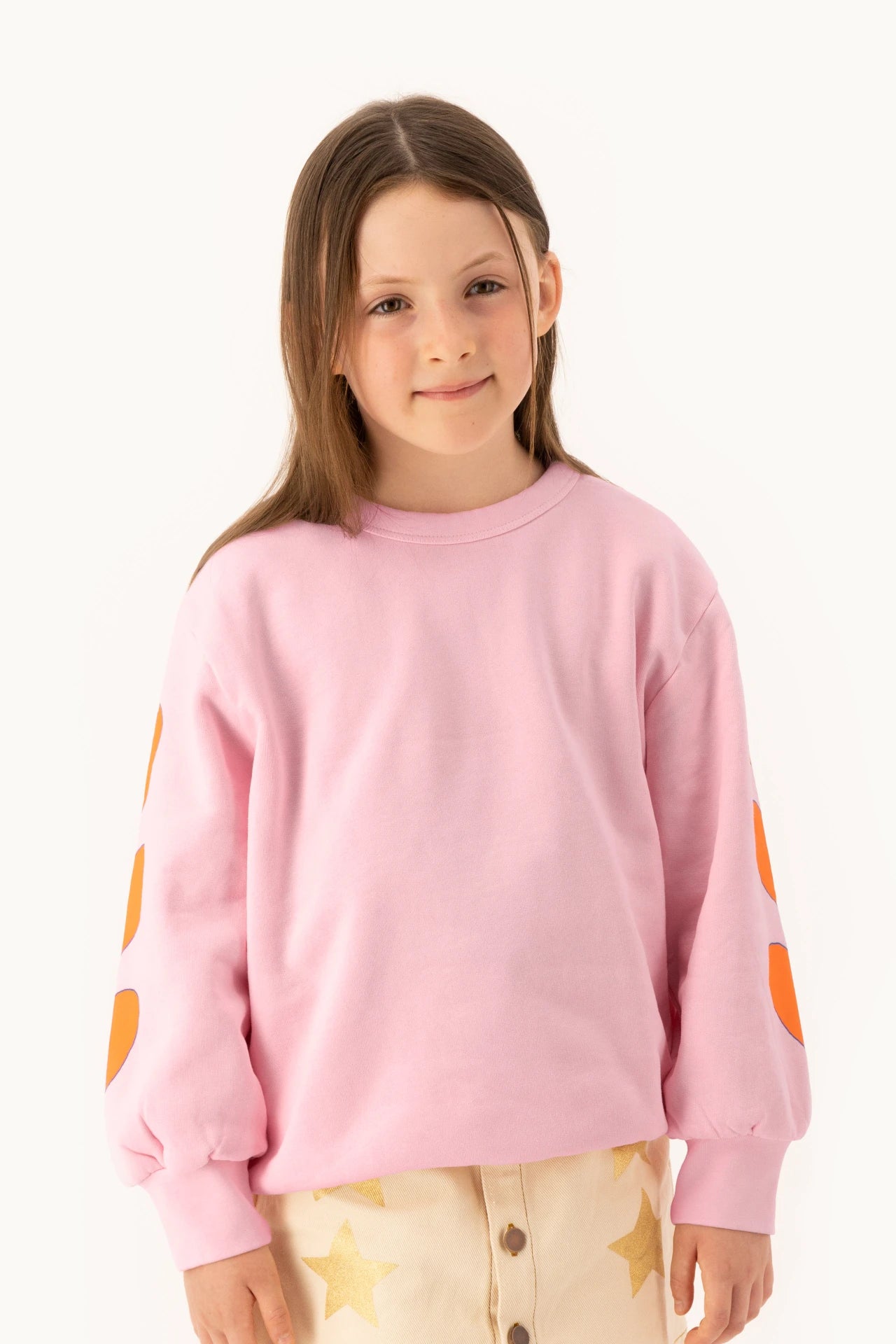 Tiny Cottons Hearts Sweatshirt in Rose Pink