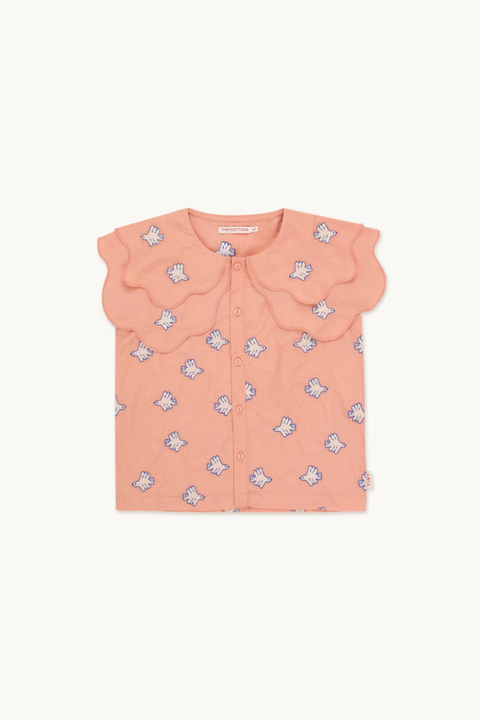 Tiny Cottons Doves Embroidered Blouse in Papaya