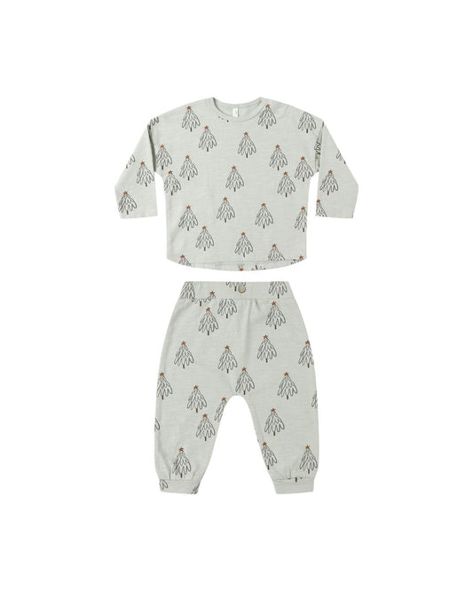 Rylee + Cru Long Sleeve Tee + Pant Set Trees