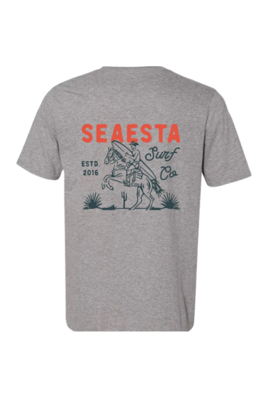 Seaesta Surf Cowboy Tee - Ash