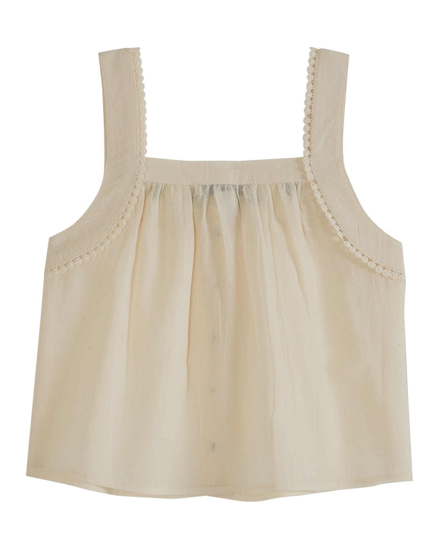 Emile & Ida Embroidered Strap Top in Chantilly