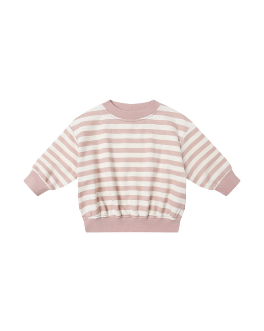 Quincy Mae Relaxed Sweatshirt Pink Stripe