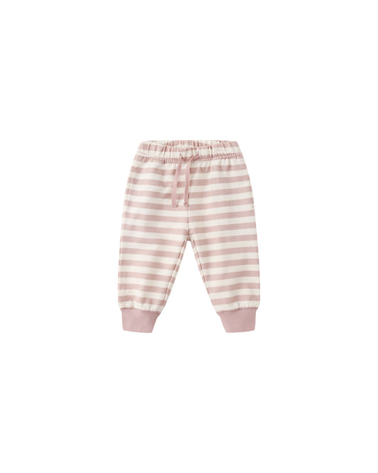Quincy Mae Relaxed Sweatpant Pink Stripe