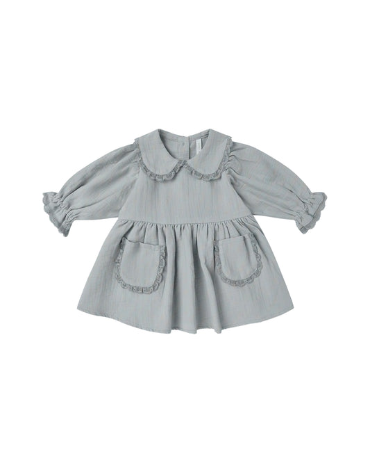 Quincy Mae Marisol Dress Steel Blue