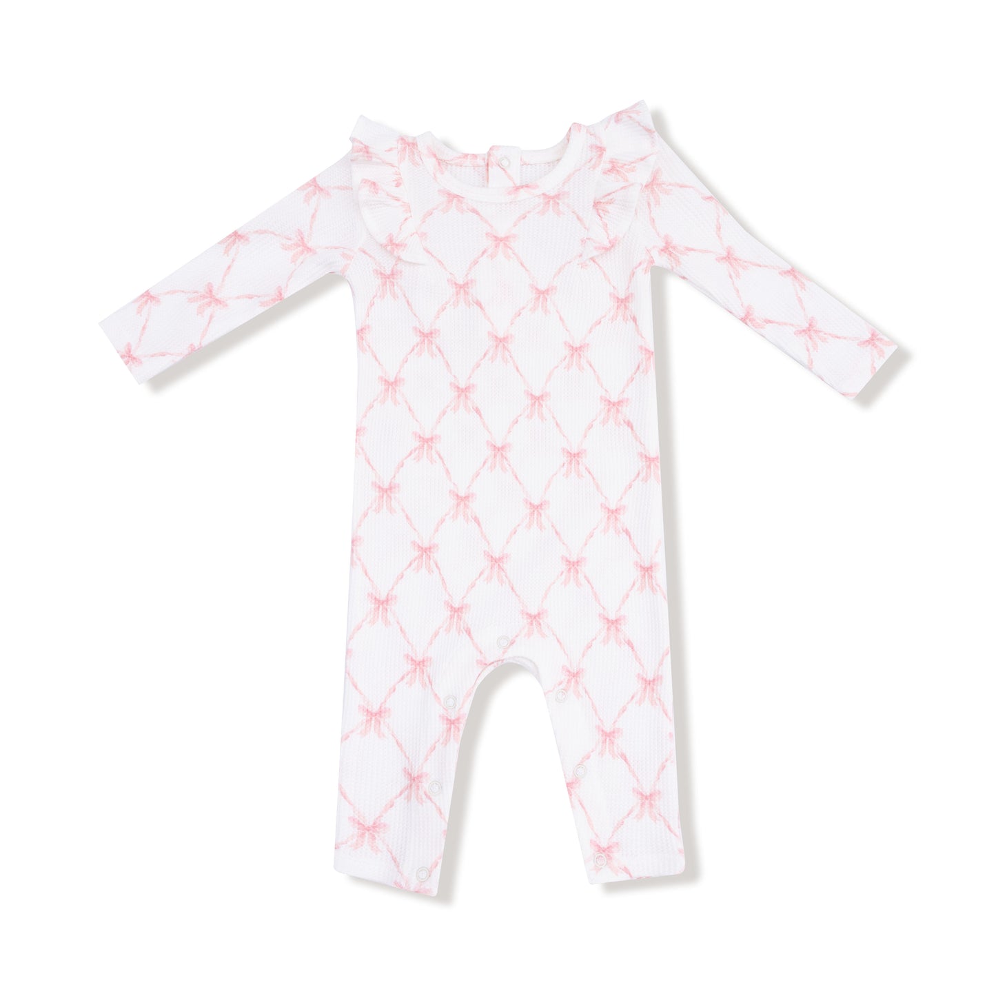 Angel Dear LS Ruffle Romper Ribbon Bow Trellis