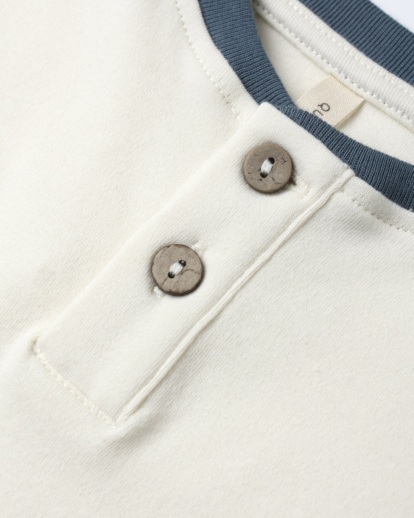 Quincy Mae Long Sleeve Henley Tee Ocean