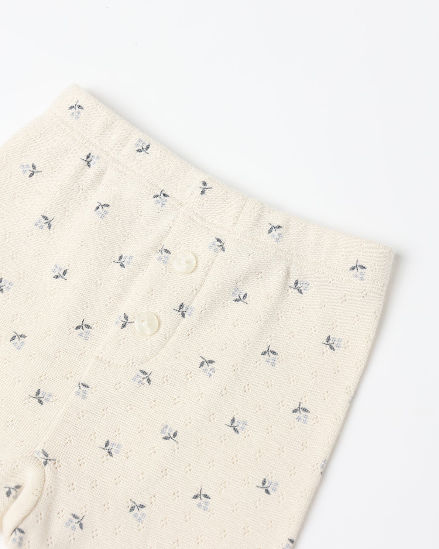 Quincy Mae Pointelle Long Sleeve Tee + Legging Blue Ditsy