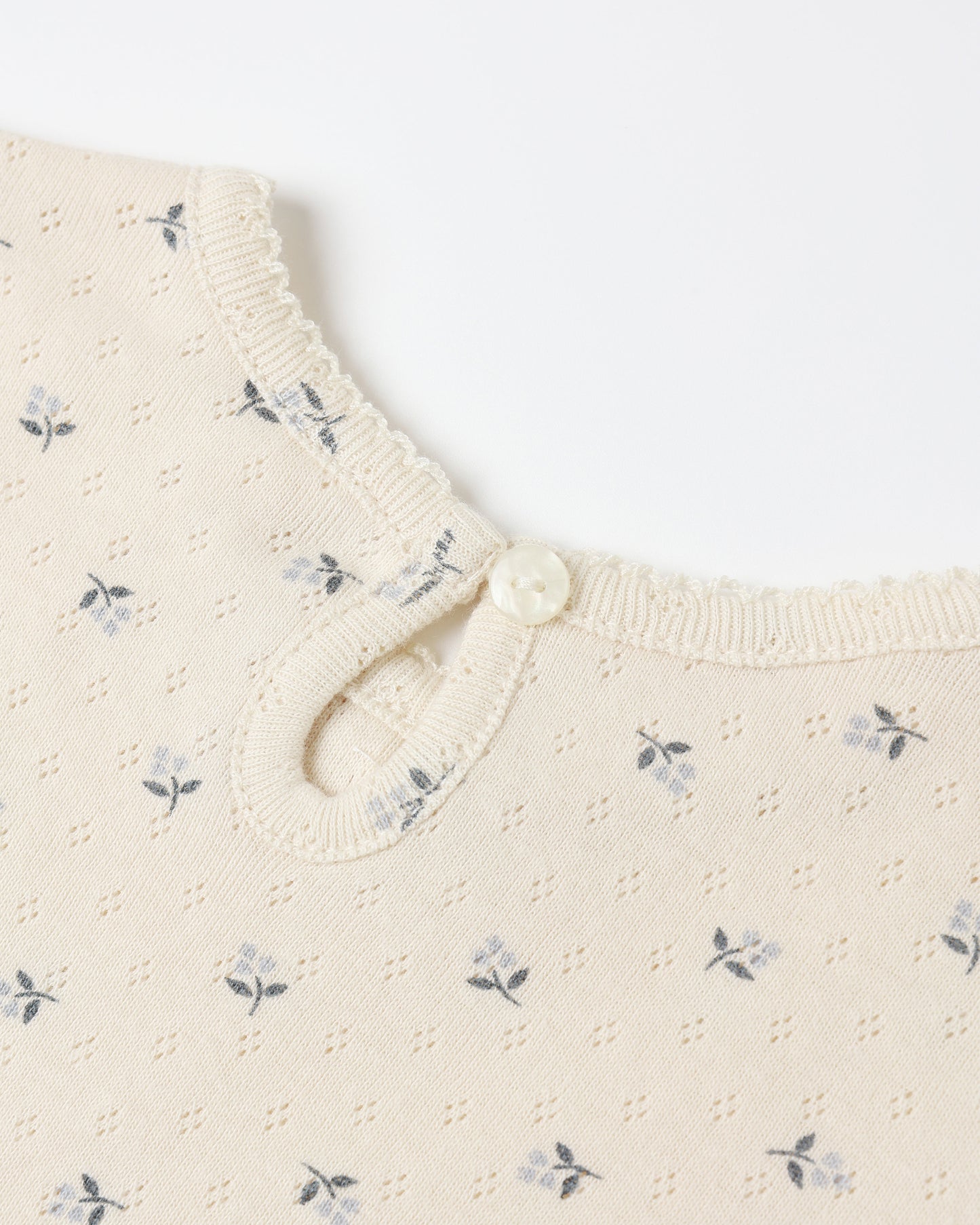 Quincy Mae Pointelle Long Sleeve Tee + Legging Blue Ditsy