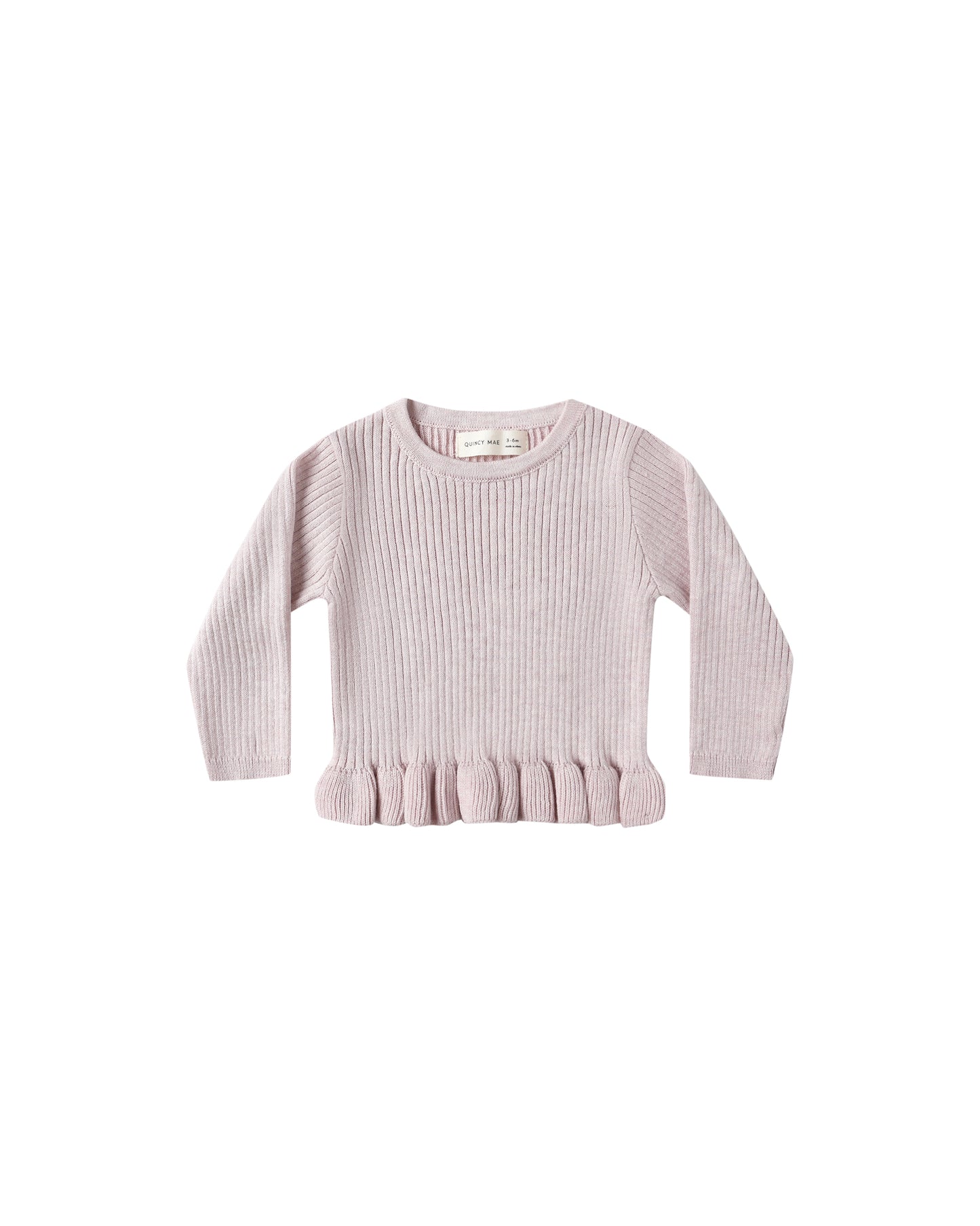 Quincy Mae Rib Knit Peplum Top Lilac