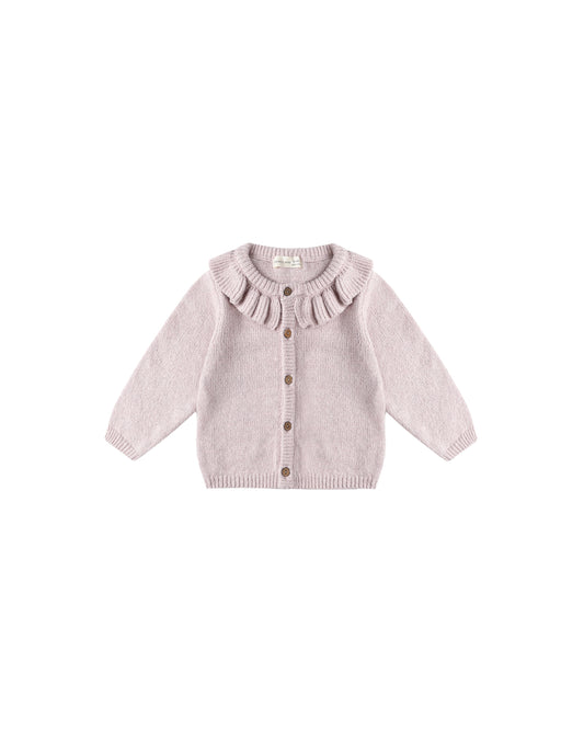 Quincy Mae Ruffle Collar Cardigan Lilac