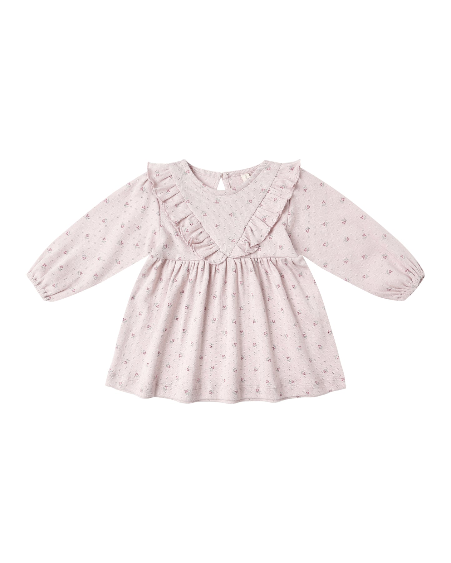 Quincy Mae Long Sleeve Ruffle V Dress Lilac Ditsy