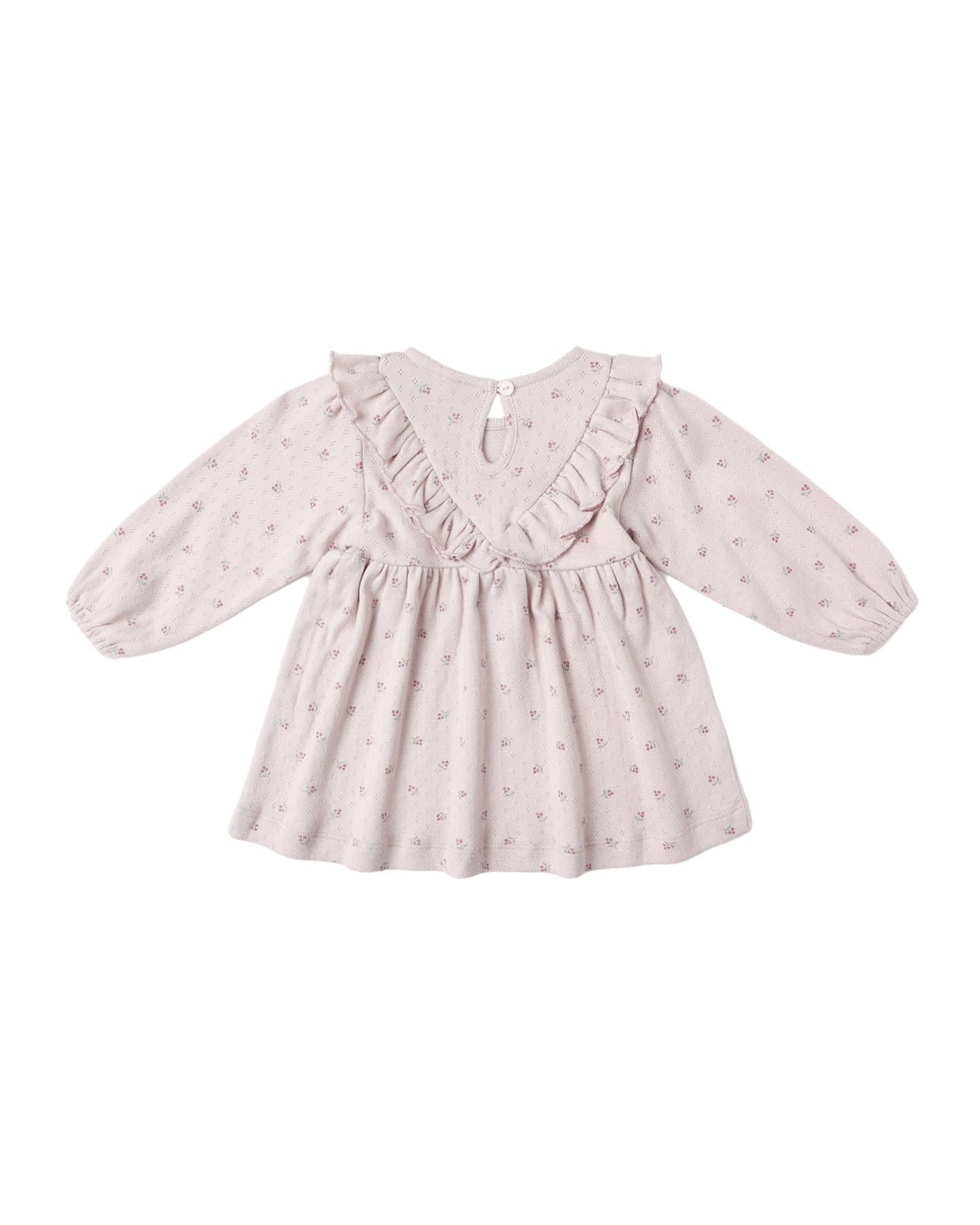 Quincy Mae Long Sleeve Ruffle V Dress Lilac Ditsy