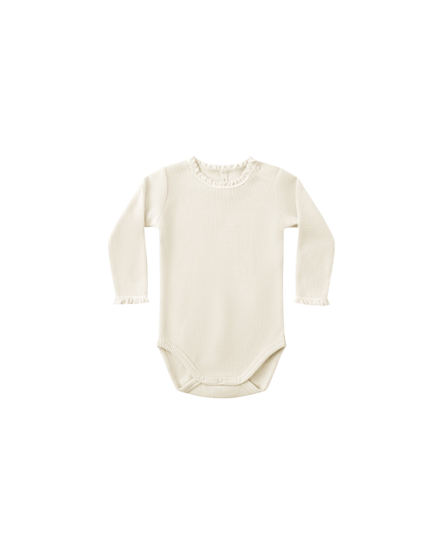 Quincy Mae Waffle Long Sleeve Bodysuit Natural