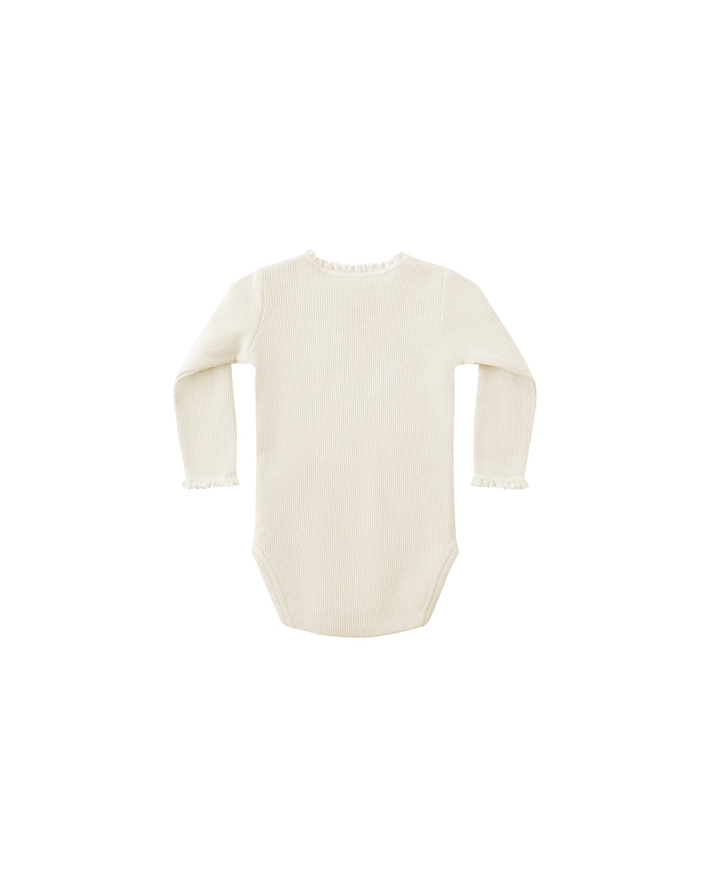 Quincy Mae Waffle Long Sleeve Bodysuit Natural