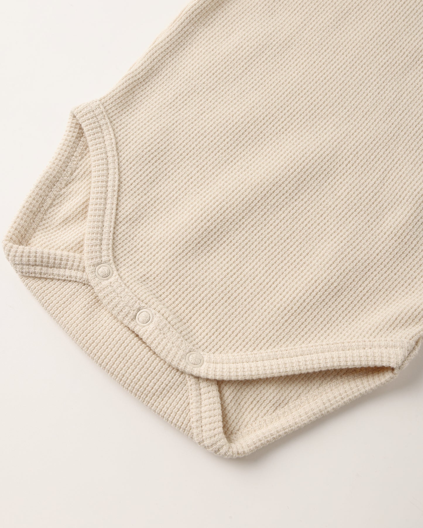 Quincy Mae Waffle Long Sleeve Bodysuit Natural