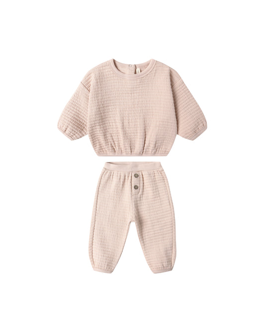Quincy Mae Textured Sweat Set Antique