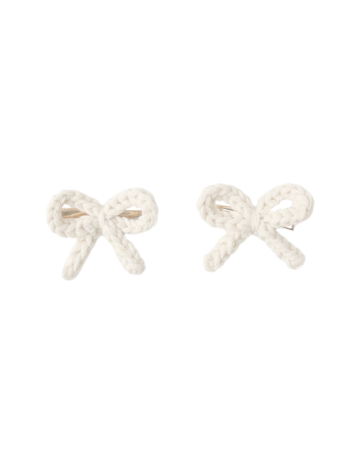 Rylee + Cru Crochet Bow Clips Ivory