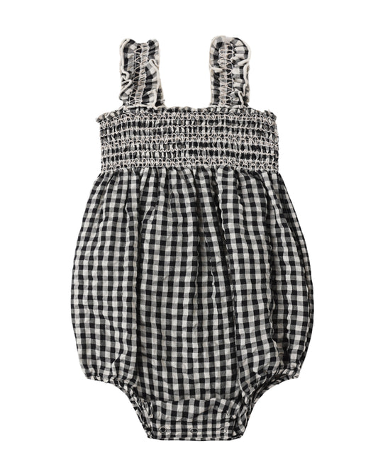 Rylee + Cru Julia Romper Black Check
