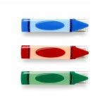 Lilies & Roses Crayons Red Blue Green Hair Clips