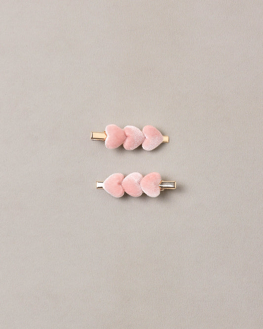 Noralee Velvet Heart Clips Rose