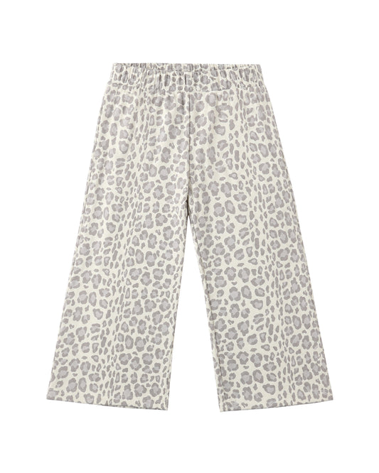 Rylee + Cru Wide Leg Sweatpant Blue Leopard