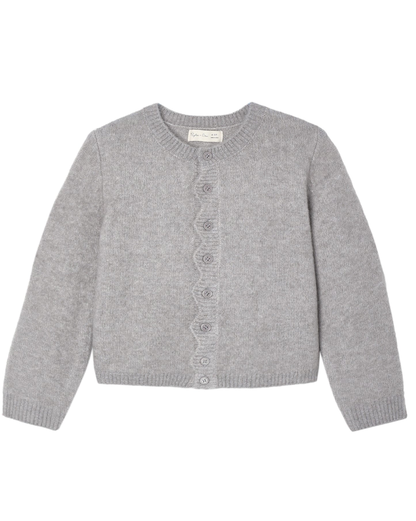 Rylee + Cru Scallop Cardigan Dusty-Blue