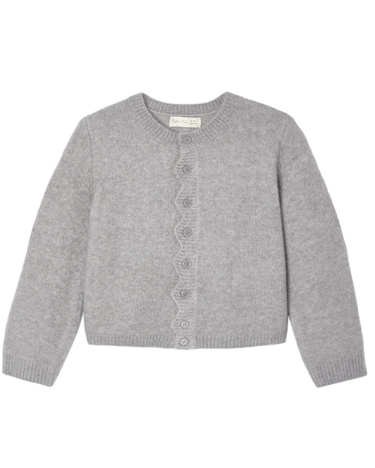Rylee + Cru Scallop Cardigan Dusty-Blue