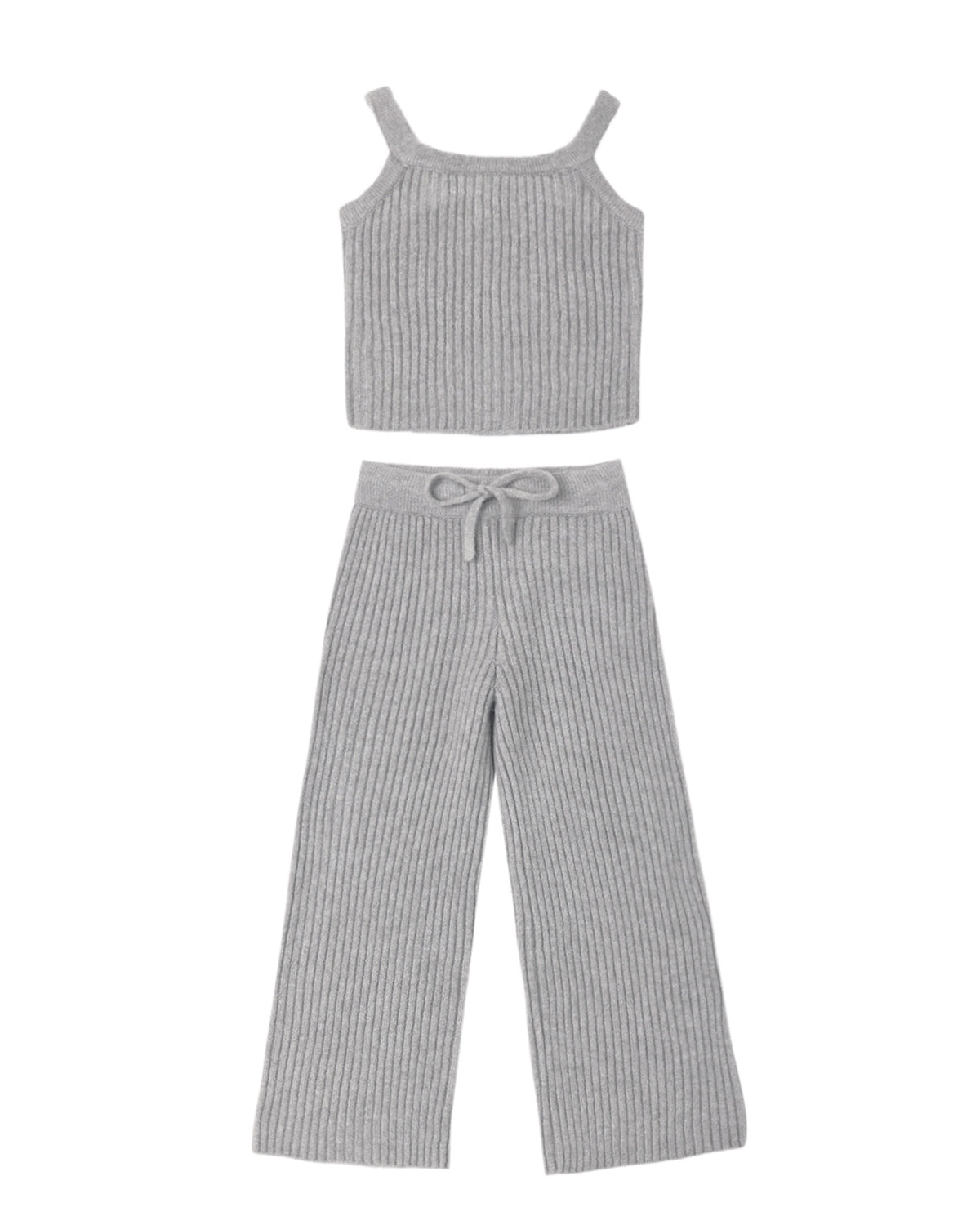 Rylee + Cru  Fuzzy Knit Lounge Set Dusty Blue