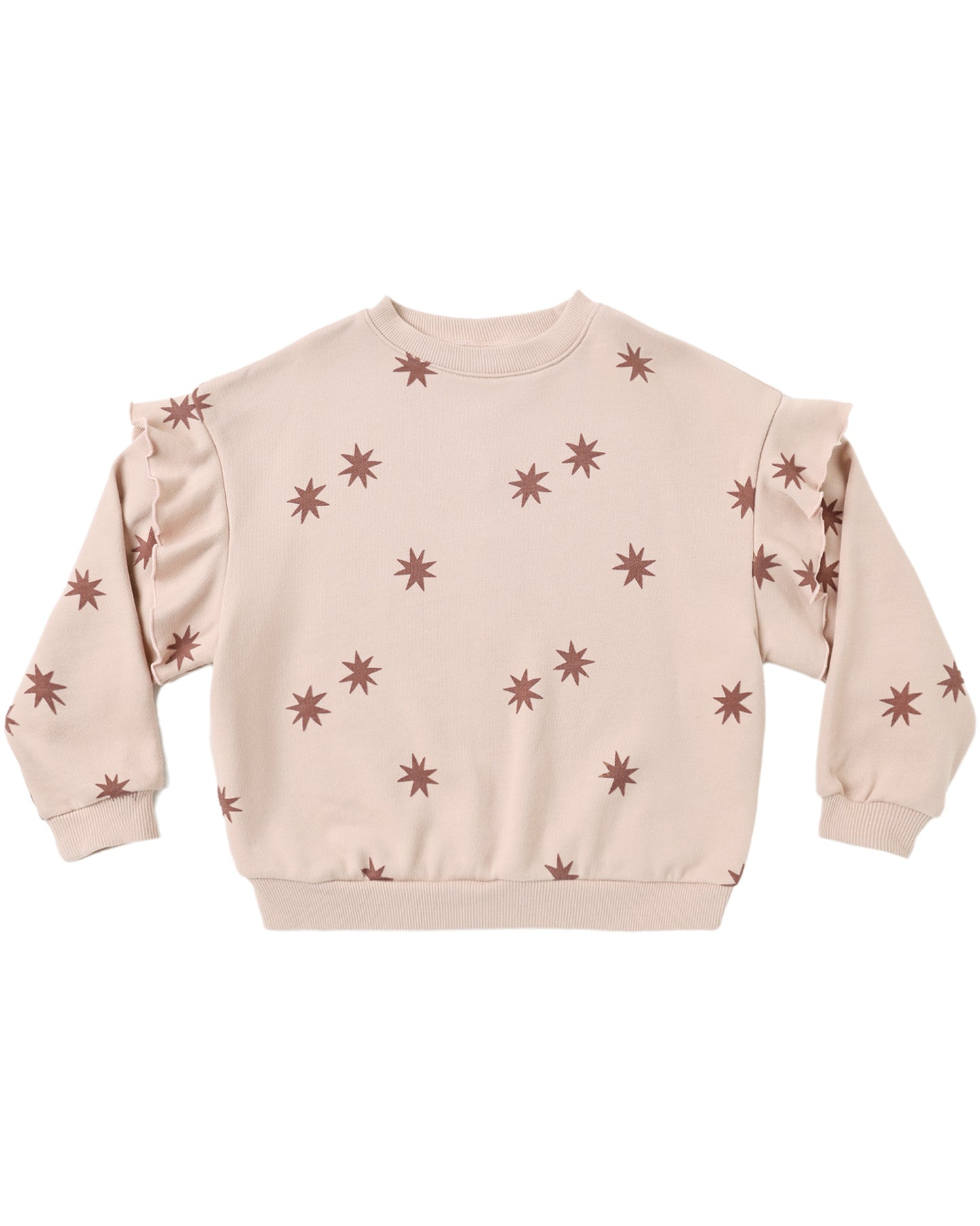 Rylee + Cru Ruffle Sweatshirt Clay Stars