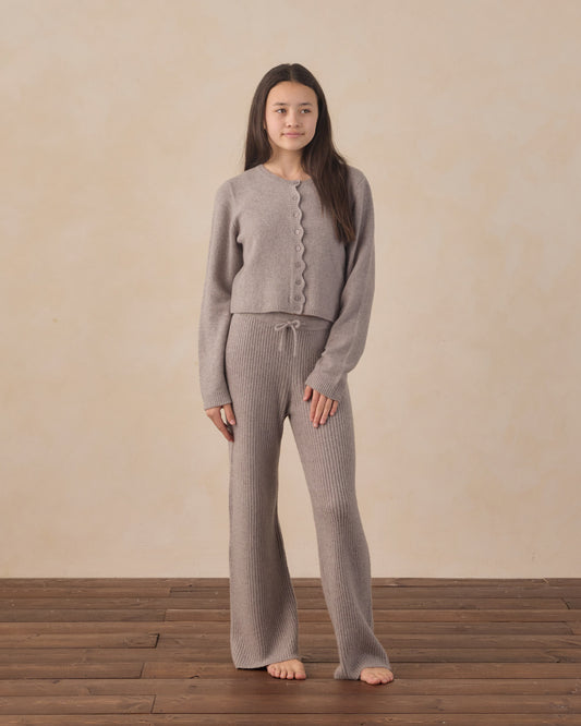 Rylee + Cru Teen Scallop Cardigan Dusty Blue