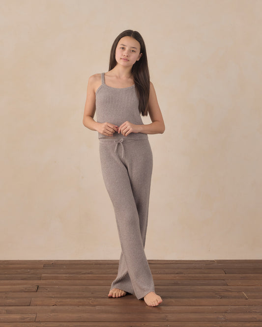 Rylee + Cru Teen Fuzzy Knit Lounge Set Dusty Blue