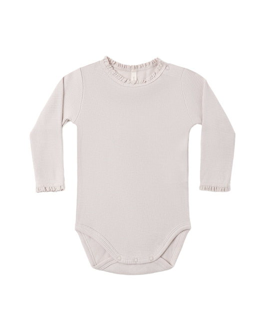 Quincy Mae Waffle Long Sleeve Bodysuit Lilac Mist