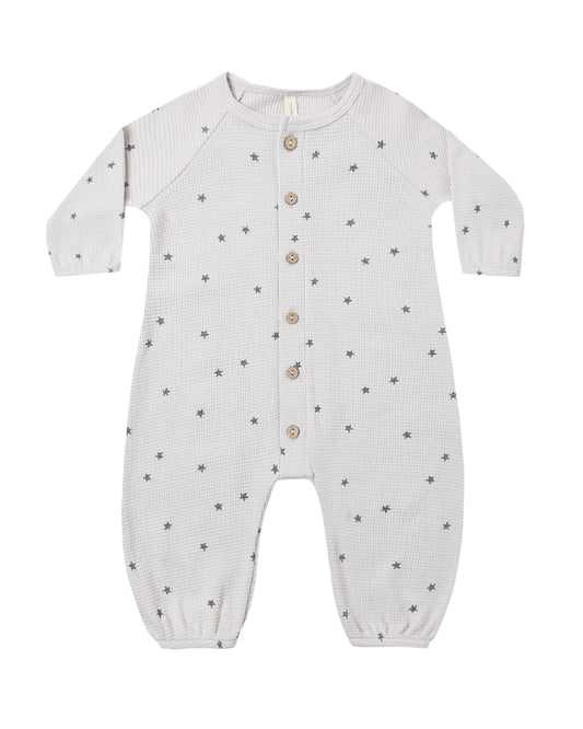 Quincy Mae Waffle Long Sleeve Jumpsuit Stars